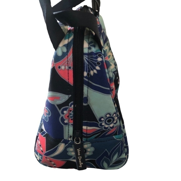 Vera Bradley Insulated Lunch Tote Box Double Handles Blue Floral Canvas Travel - Picture 3 of 6